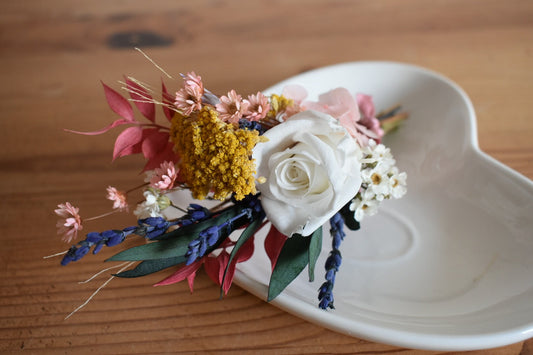 Large colourful boutonniere