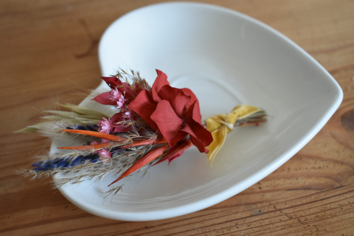 Colourful dried flower boutonniere