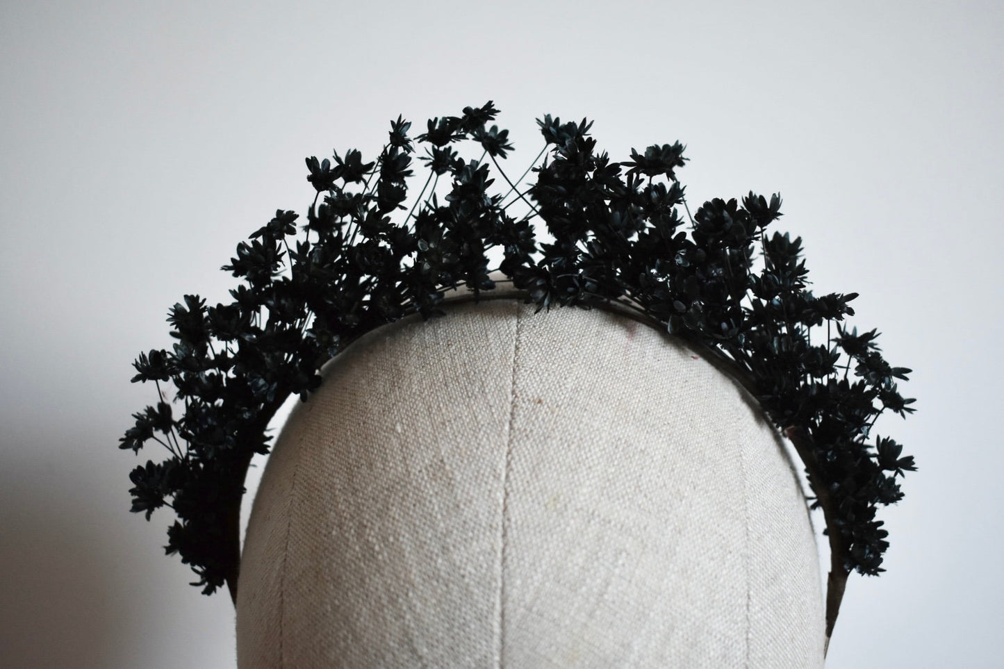 Black dried flower headband