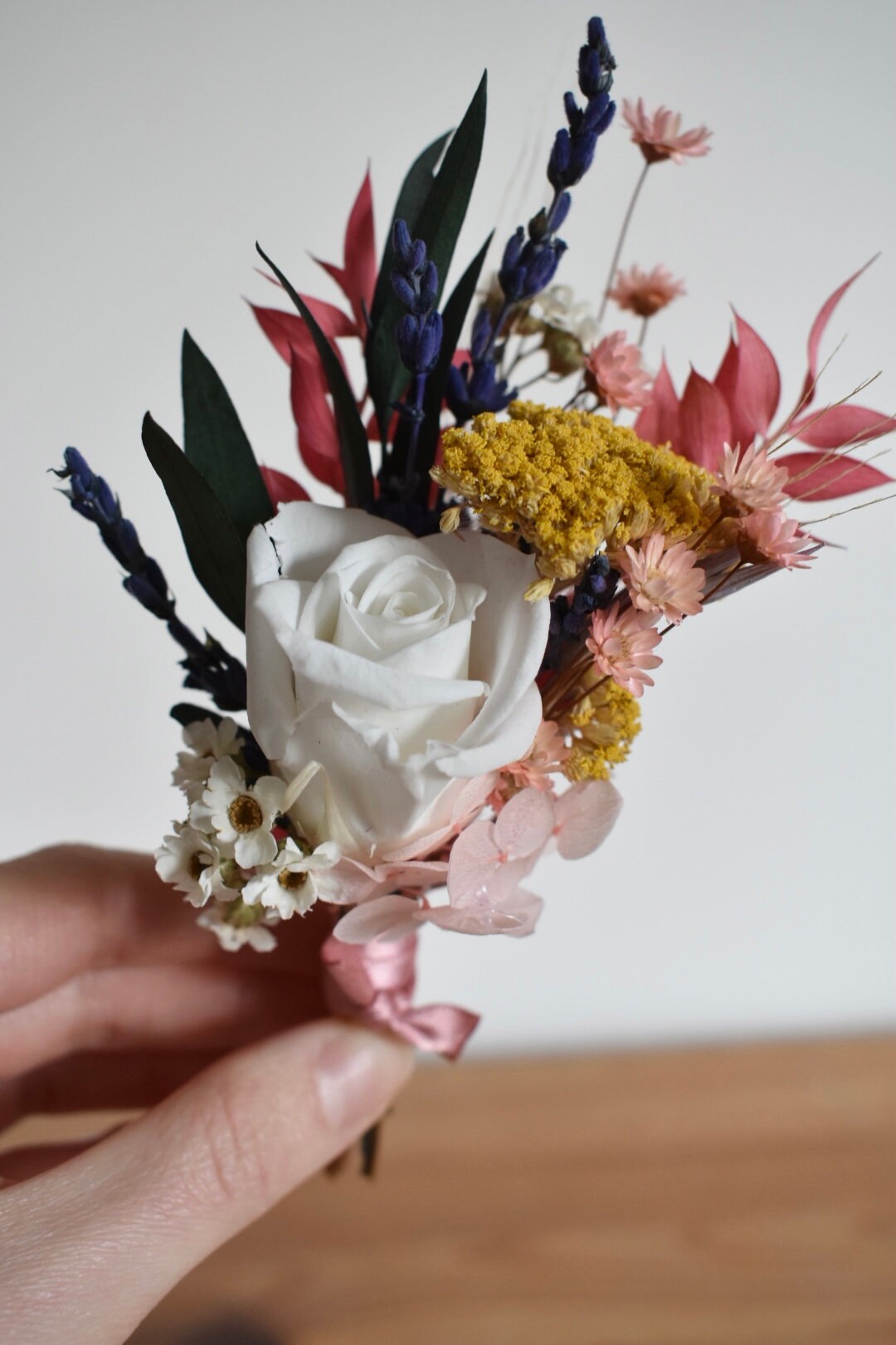 Large colourful boutonniere
