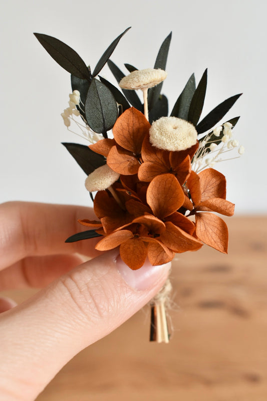 Wild Autumn: Terracotta Moon Boutonniere