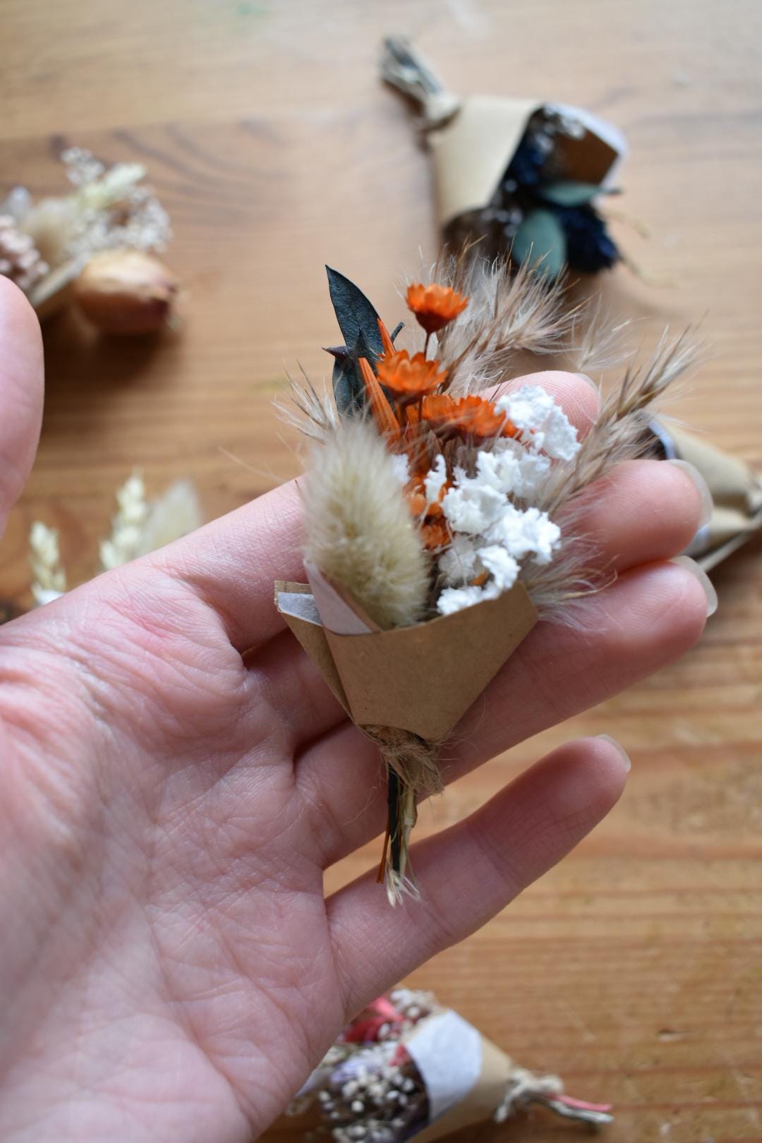 Mini dried flower bouquets