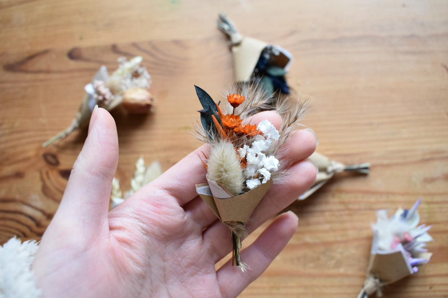 Mini dried flower bouquets