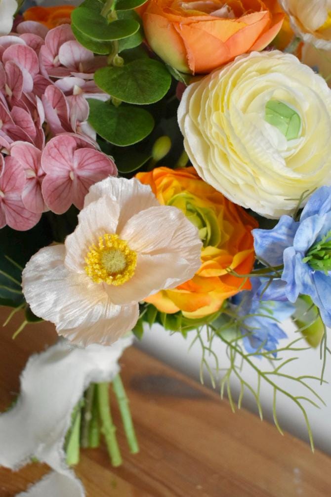 Vibrant handtied wedding bouquet