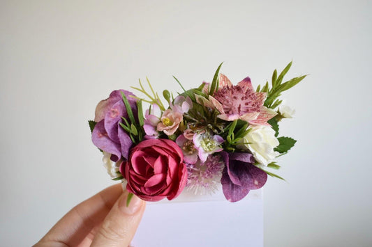 Pink wildflower pocket boutonniere