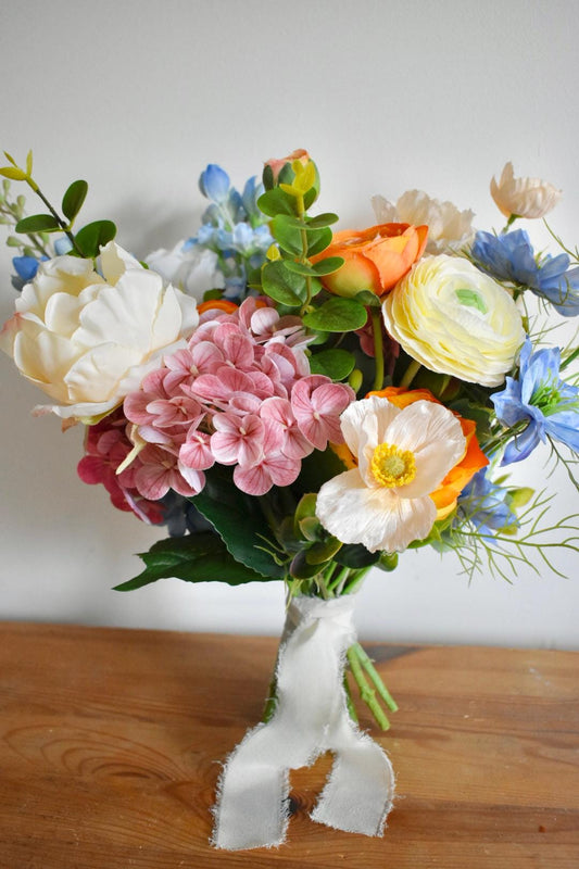 Vibrant handtied wedding bouquet