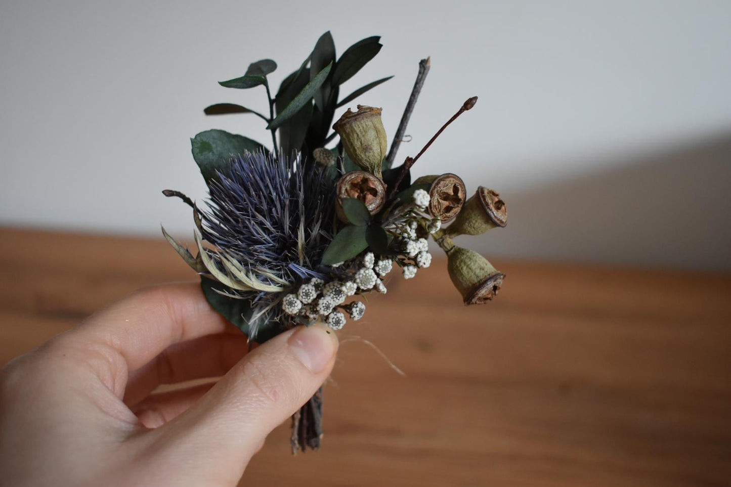 Large thistle boutonniere