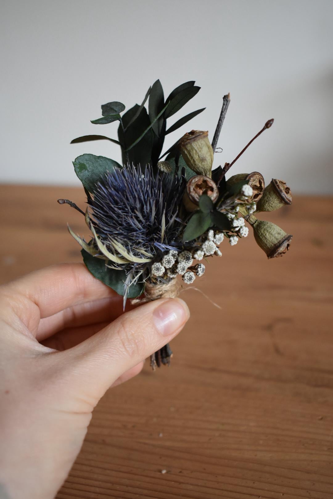 Large thistle boutonniere