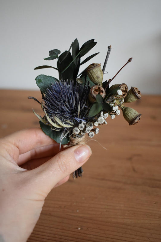 Large thistle boutonniere