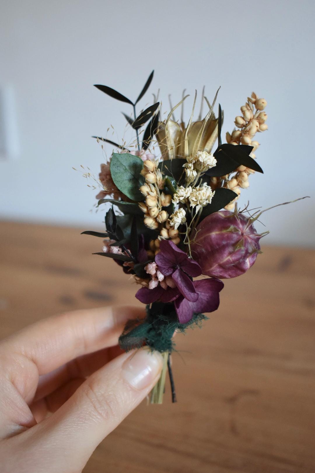 Deep purple boutonniere