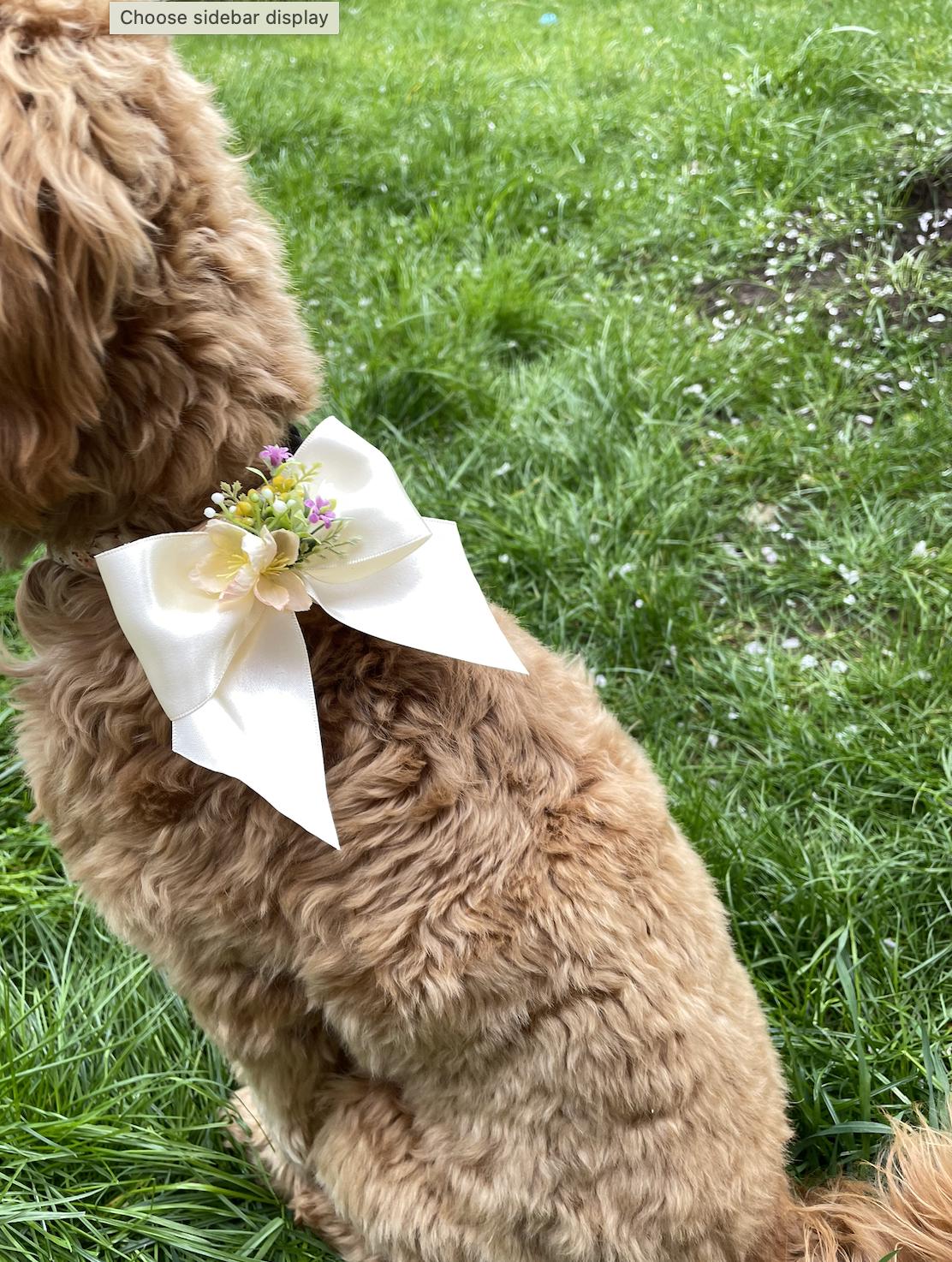Floral bow pet accessory