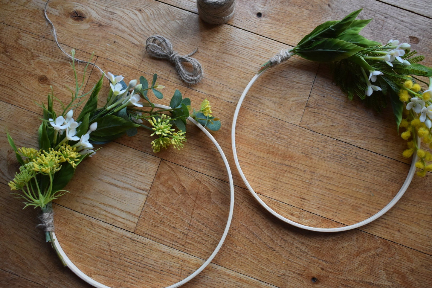 Yellow floral hoops