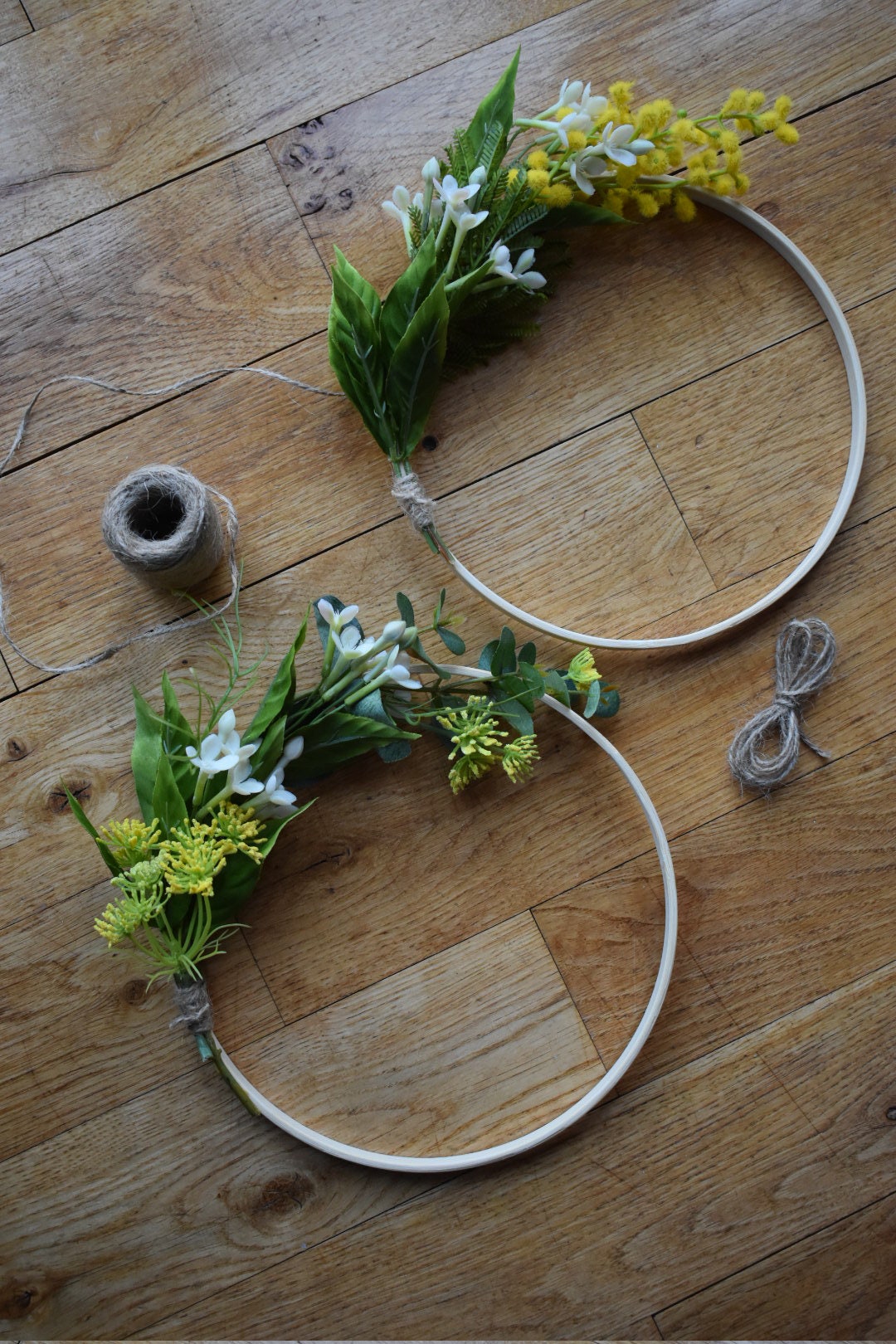 Yellow floral hoops