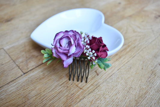 Burgundy rose comb