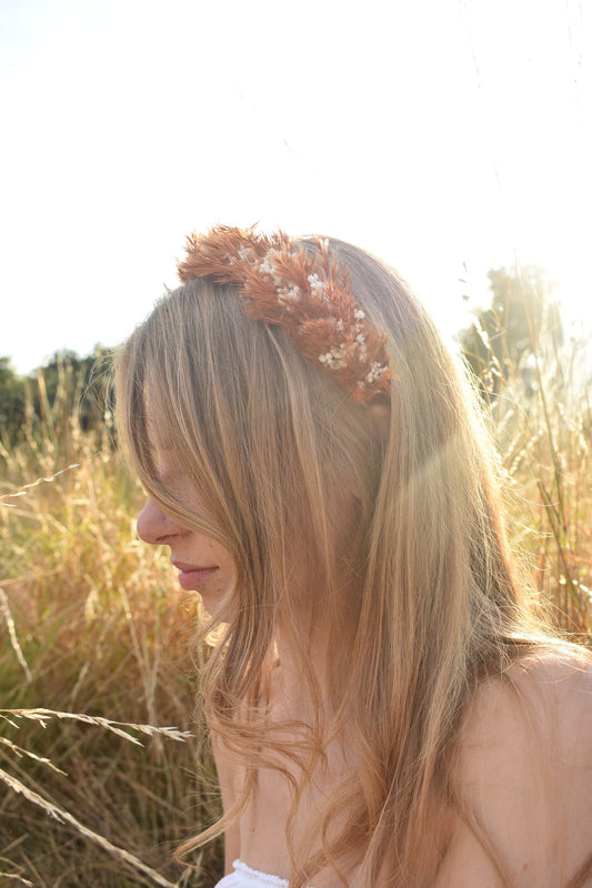 Pampas headband in orange