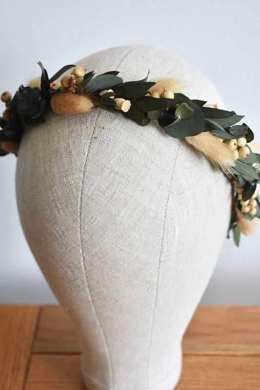 Eucalyptus and bunny tail crown