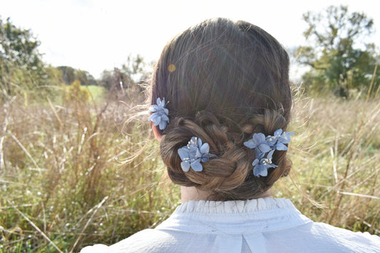 Preserved hydrangea hair pins
