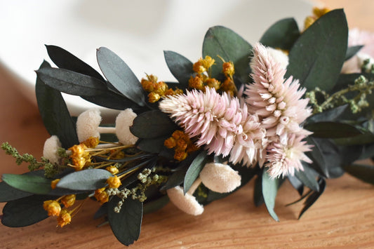 Pink and mustard hair vine