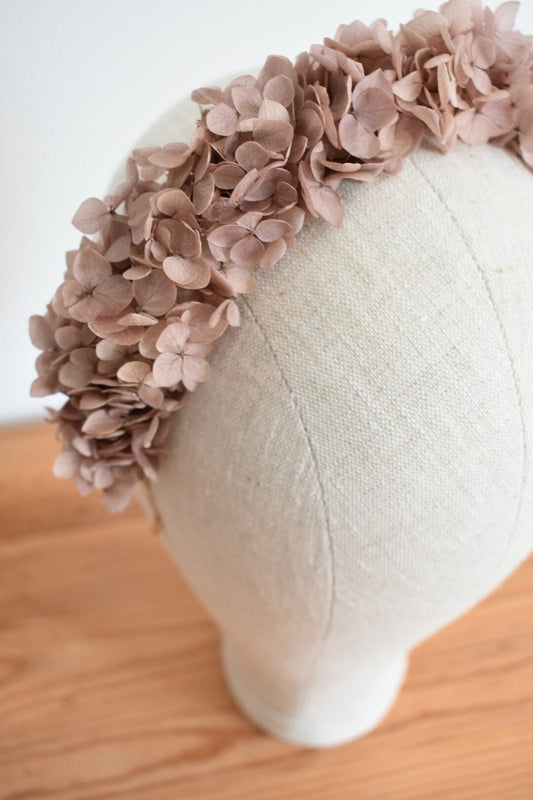 Nude hydrangea headband