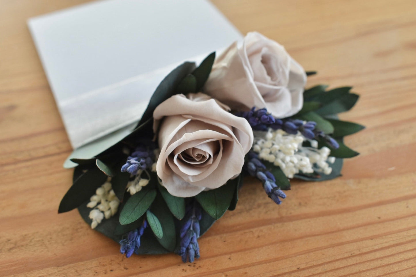 Lavender and rose pocket boutonniere
