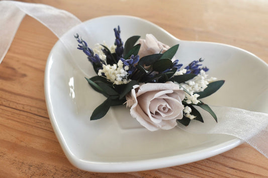Lavender and rose wrist corsage