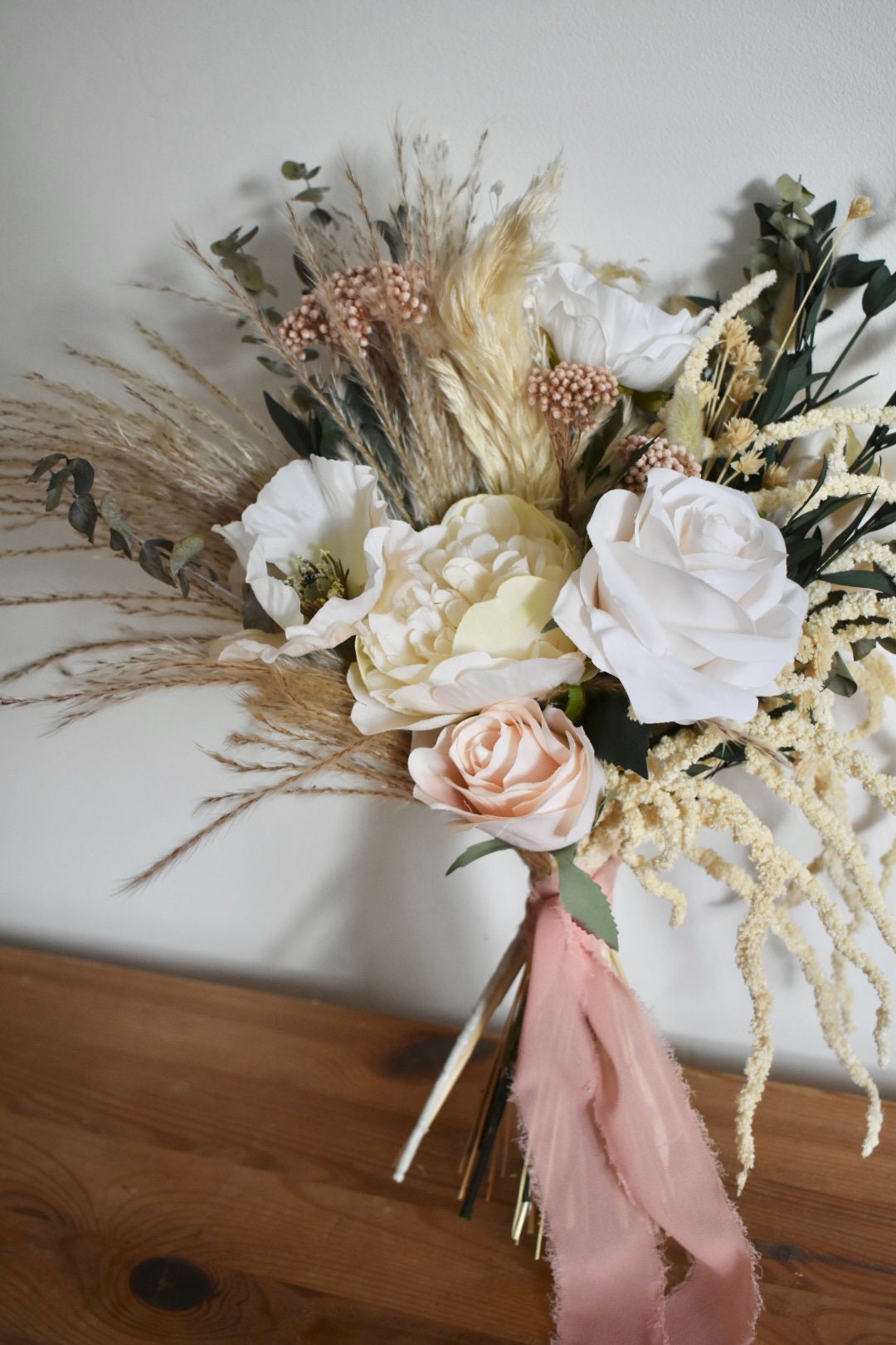 Neutral boho flower bouquet